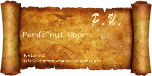 Perényi Upor névjegykártya